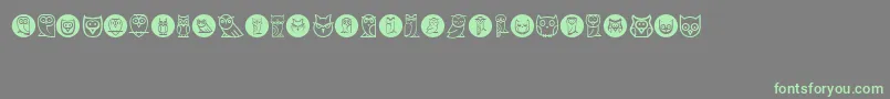 Owls Font – Green Fonts on Gray Background