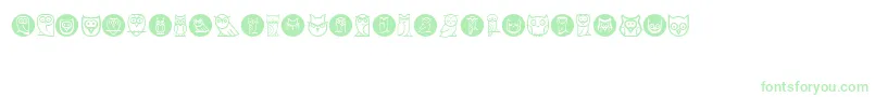 Owls Font – Green Fonts on White Background