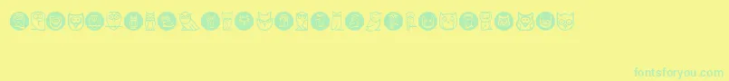 Owls Font – Green Fonts on Yellow Background