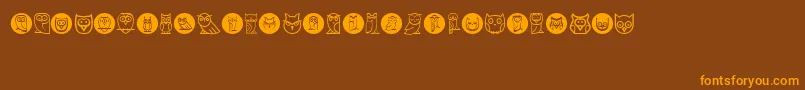 Owls-fontti – oranssit fontit ruskealla taustalla