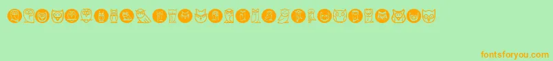 Owls Font – Orange Fonts on Green Background