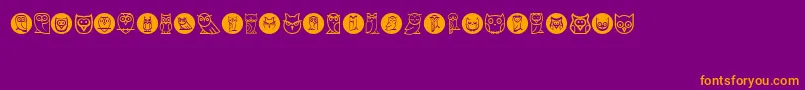 Owls Font – Orange Fonts on Purple Background