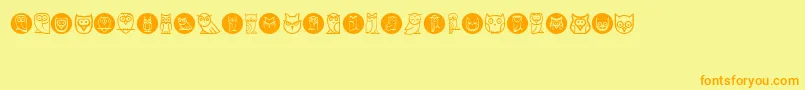 Owls Font – Orange Fonts on Yellow Background