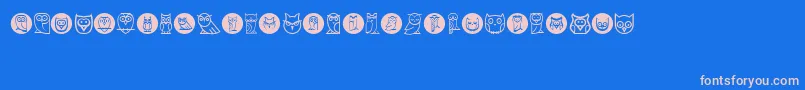 Owls Font – Pink Fonts on Blue Background