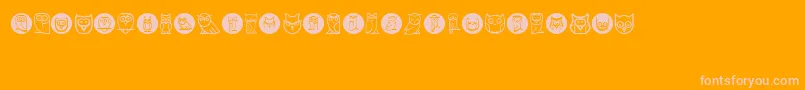Owls Font – Pink Fonts on Orange Background