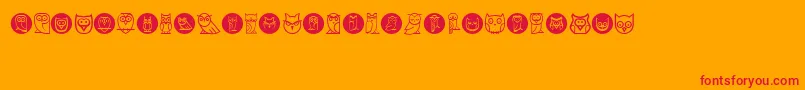 Owls Font – Red Fonts on Orange Background