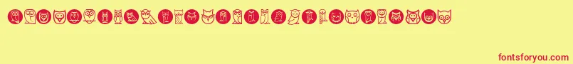 Owls Font – Red Fonts on Yellow Background