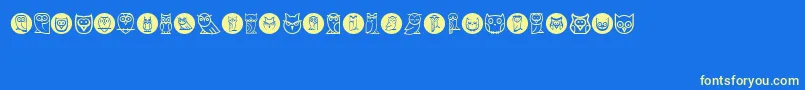 Owls Font – Yellow Fonts on Blue Background