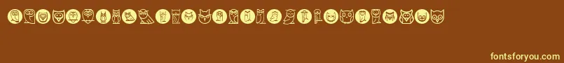 Owls Font – Yellow Fonts on Brown Background