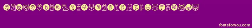 Owls Font – Yellow Fonts on Purple Background