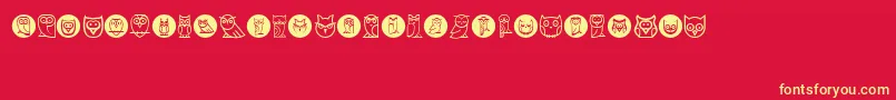 フォントOwls – 黄色の文字、赤い背景
