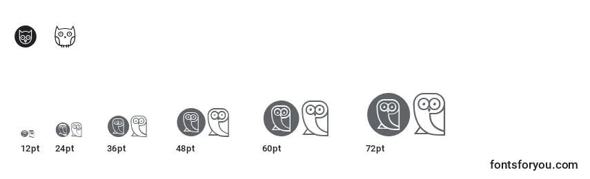 Größen der Schriftart Owls