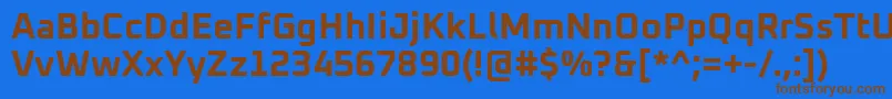 Oxanium Bold Font – Brown Fonts on Blue Background