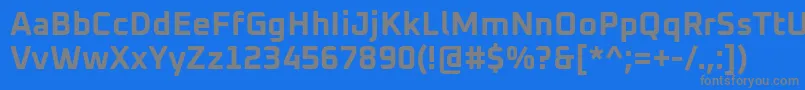 フォントOxanium Bold – 青い背景に灰色の文字