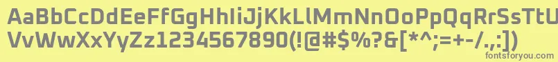 Fonte Oxanium Bold – fontes cinzas em um fundo amarelo