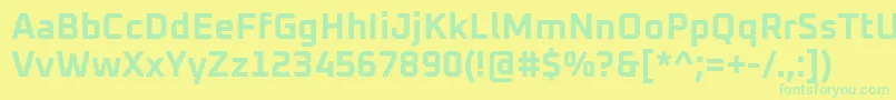 Oxanium Bold Font – Green Fonts on Yellow Background