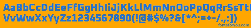 Oxanium ExtraBold Font – Blue Fonts on Orange Background