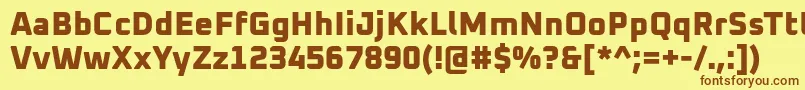 Oxanium ExtraBold Font – Brown Fonts on Yellow Background