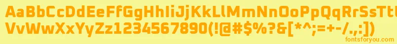 Oxanium ExtraBold Font – Orange Fonts on Yellow Background