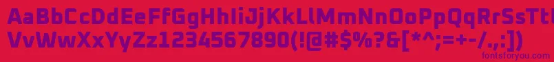 Czcionka Oxanium ExtraBold – fioletowe czcionki na czerwonym tle