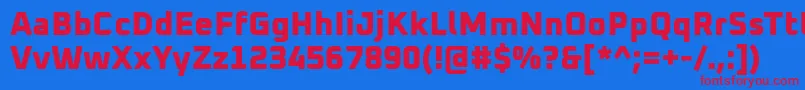 Oxanium ExtraBold-Schriftart – Rote Schriften auf blauem Hintergrund