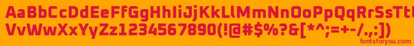 Oxanium ExtraBold Font – Red Fonts on Orange Background