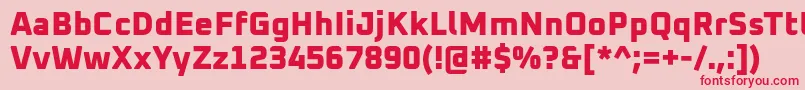 フォントOxanium ExtraBold – ピンクの背景に赤い文字