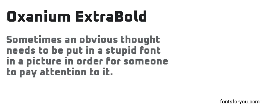 Review of the Oxanium ExtraBold Font