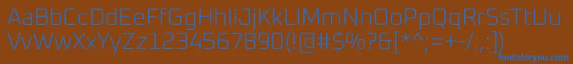 Oxanium ExtraLight Font – Blue Fonts on Brown Background