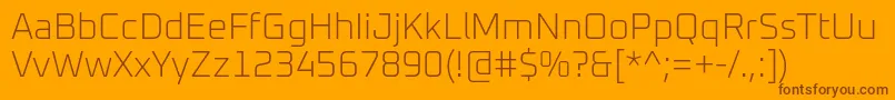 Oxanium ExtraLight Font – Brown Fonts on Orange Background