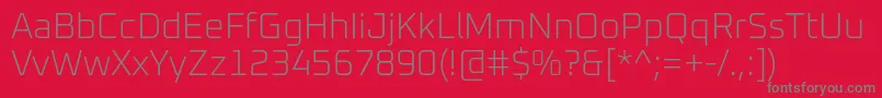 Czcionka Oxanium ExtraLight – szare czcionki na czerwonym tle