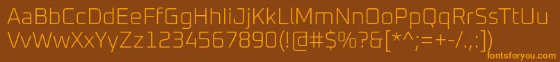 Oxanium ExtraLight Font – Orange Fonts on Brown Background