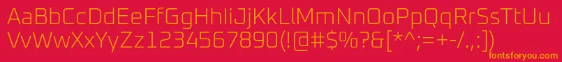 Oxanium ExtraLight Font – Orange Fonts on Red Background