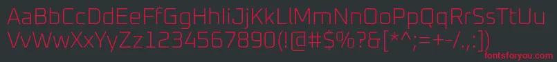 Oxanium ExtraLight Font – Red Fonts on Black Background