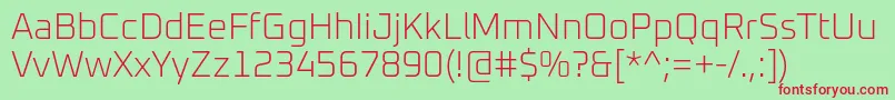 Oxanium ExtraLight Font – Red Fonts on Green Background