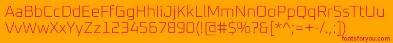 Oxanium ExtraLight Font – Red Fonts on Orange Background