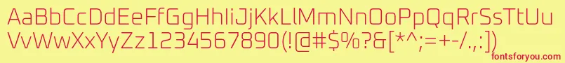 Oxanium ExtraLight Font – Red Fonts on Yellow Background