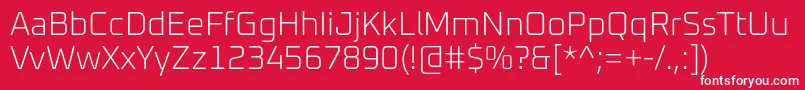 Oxanium ExtraLight Font – White Fonts on Red Background