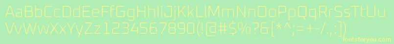 Oxanium ExtraLight Font – Yellow Fonts on Green Background