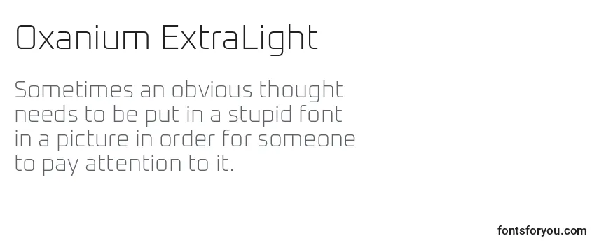 Review of the Oxanium ExtraLight Font