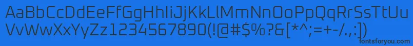 Шрифт Oxanium Light – чёрные шрифты на синем фоне