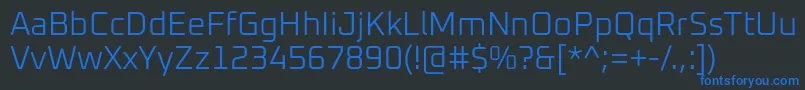 Oxanium Light Font – Blue Fonts on Black Background