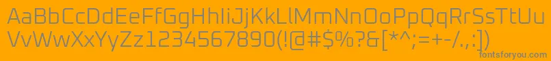 Więcej informacji o czcionce Oxanium Light Czcionka Oxanium Light – szare czcionki na pomarańczowym tle