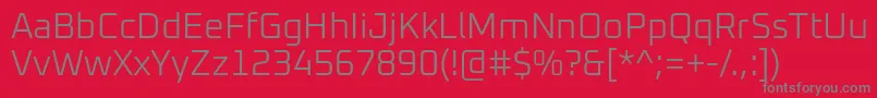 フォントOxanium Light – 赤い背景に灰色の文字