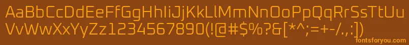 Oxanium Light Font – Orange Fonts on Brown Background