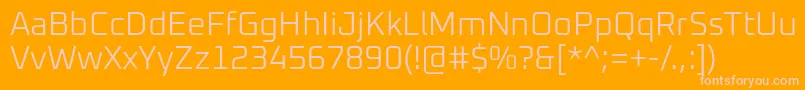 フォントOxanium Light – オレンジの背景にピンクのフォント