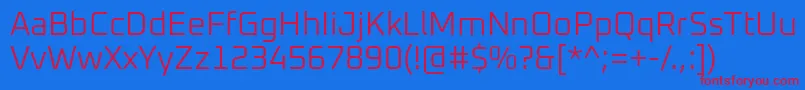 Oxanium Light Font – Red Fonts on Blue Background