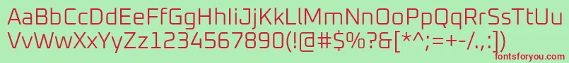Oxanium Light Font – Red Fonts on Green Background