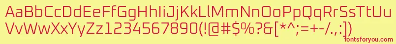Oxanium Light Font – Red Fonts on Yellow Background