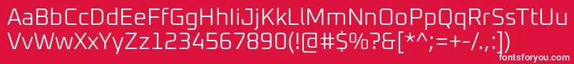 Oxanium Light Font – White Fonts on Red Background